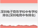 深圳电子商务学校中专学校排名(深圳电商中专排名)