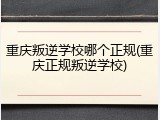 重庆叛逆学校哪个正规(重庆正规叛逆学校)