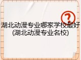 湖北动漫专业哪家学校最好(湖北动漫专业名校)