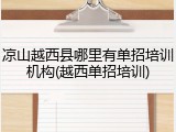 凉山越西县哪里有单招培训机构(越西单招培训)