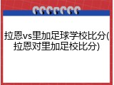 拉恩vs里加足球学校比分(拉恩对里加足校比分)