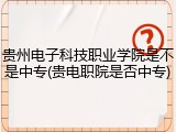 贵州电子科技职业学院是不是中专(贵电职院是否中专)