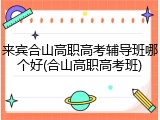 来宾合山高职高考辅导班哪个好(合山高职高考班)