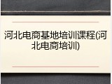 河北电商基地培训课程(河北电商培训)