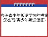 专治青少年叛逆学校的措施怎么写(青少年叛逆矫正)