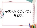 中专艺术学校公办(公办中专艺校)