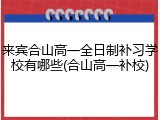 来宾合山高一全日制补习学校有哪些(合山高一补校)