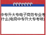 中专升大专电子商务专业考什么(电商中专升大专考啥)