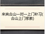 来宾合山一对一上门补习(合山上门家教)