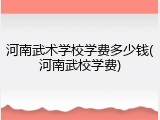 河南武术学校学费多少钱(河南武校学费)