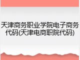 天津商务职业学院电子商务代码(天津电商职院代码)