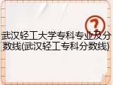 武汉轻工大学专科专业及分数线(武汉轻工专科分数线)
