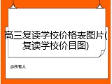 高三复读学校价格表图片(复读学校价目图)