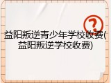 益阳叛逆青少年学校收费(益阳叛逆学校收费)