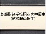 麒麟财经学校职业高中招生(麒麟职高招生)
