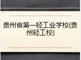 贵州省第一轻工业学校(贵州轻工校)