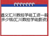 遵义汇川数控学徒工资一般多少钱(汇川数控学徒薪资)