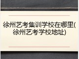 徐州艺考集训学校在哪里(徐州艺考学校地址)