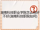 湖南科技职业学院怎么样好不好(湖南科技职院如何)