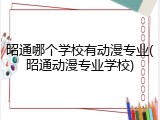 昭通哪个学校有动漫专业(昭通动漫专业学校)