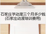 石家庄学动漫三个月多少钱(石家庄动漫培训费用)