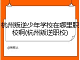 杭州叛逆少年学校在哪里职校啊(杭州叛逆职校)