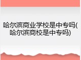 哈尔滨商业学校是中专吗(哈尔滨商校是中专吗)