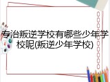 专治叛逆学校有哪些少年学校呢(叛逆少年学校)