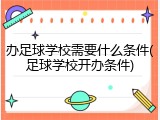 办足球学校需要什么条件(足球学校开办条件)