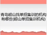 青岛崂山找单招集训的机构有哪些(崂山单招集训机构)