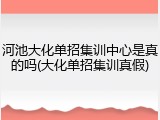 河池大化单招集训中心是真的吗(大化单招集训真假)