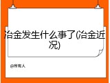 冶金发生什么事了(冶金近况)