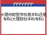 大理州财贸学校是本科还是专科(大理财校本科专科)
