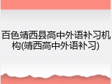 百色靖西县高中外语补习机构(靖西高中外语补习)