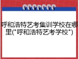 呼和浩特艺考集训学校在哪里("呼和浩特艺考学校")