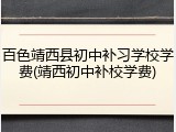 百色靖西县初中补习学校学费(靖西初中补校学费)