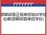 邯郸邱县正规单招培训学校在哪(邯郸邱县单招学校)