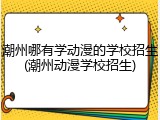 潮州哪有学动漫的学校招生(潮州动漫学校招生)