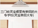 三门峡灵宝哪里有单招的大专学校(灵宝单招大专)