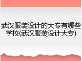 武汉服装设计的大专有哪些学校(武汉服装设计大专)