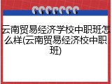 云南贸易经济学校中职班怎么样(云南贸易经济校中职班)