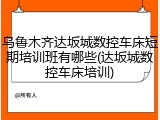 乌鲁木齐达坂城数控车床短期培训班有哪些(达坂城数控车床培训)