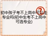 初中孩子考不上高中可以走专业吗(初中生考不上高中可选专业)