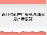 喜月催乳产后康复培训(喜月产后康复)