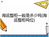 海运整柜一般是多少吨(海运整柜吨位)