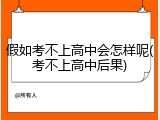 假如考不上高中会怎样呢(考不上高中后果)