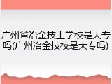 广州省冶金技工学校是大专吗(广州冶金技校是大专吗)