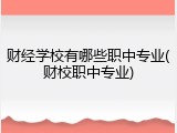 财经学校有哪些职中专业(财校职中专业)