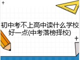 初中考不上高中读什么学校好一点(中考落榜择校)
