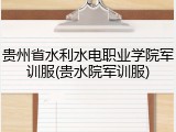 贵州省水利水电职业学院军训服(贵水院军训服)
